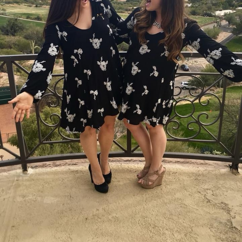 Free People Black and White Floral dress